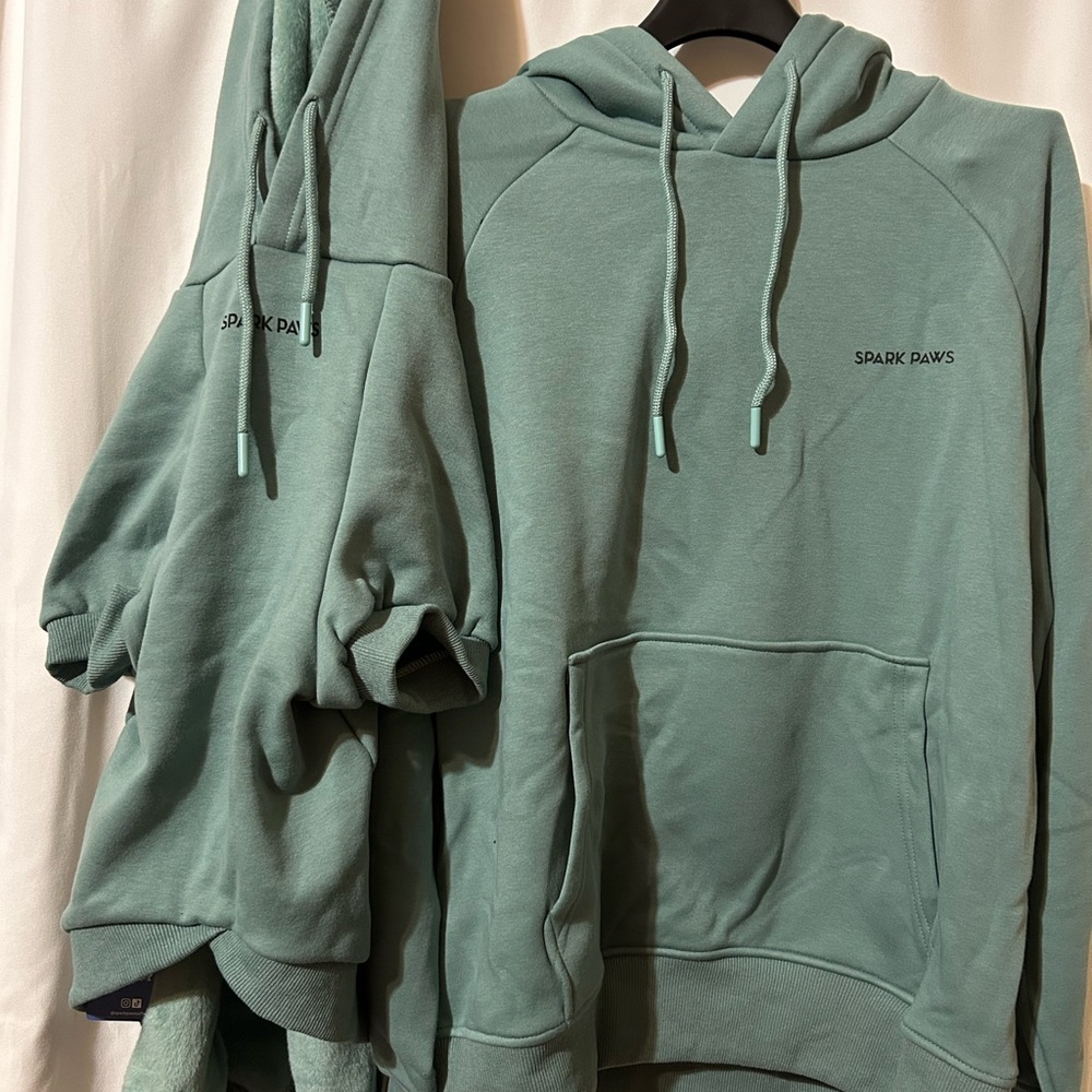 Spark Paws Sage Green Dog Hoodie - Cozy Pet Sweatshirt